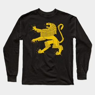 Heraldic Rampant Lion (Gold) Long Sleeve T-Shirt